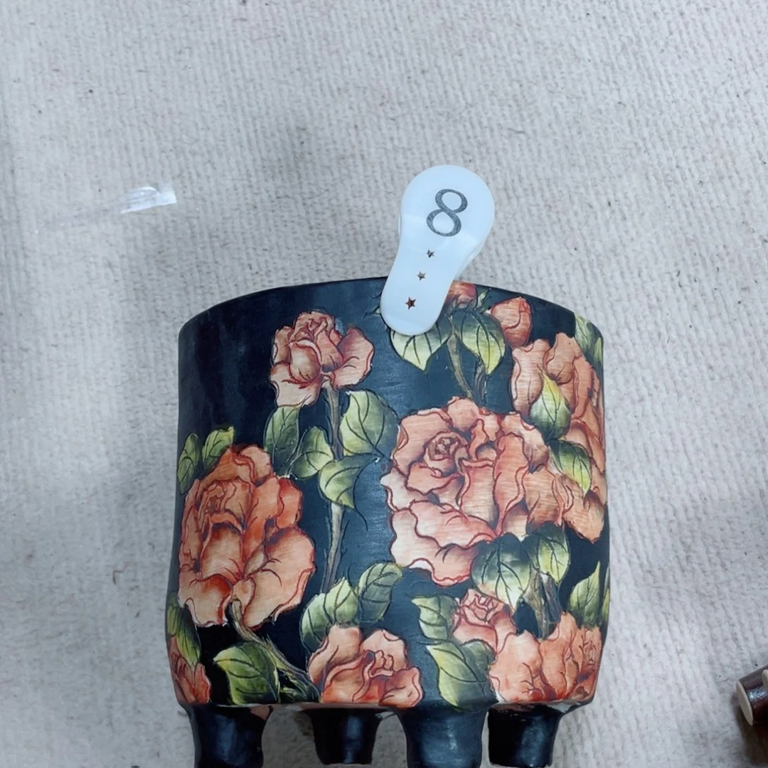 紫砂花盆茹陶瓷多肉花盆瑕疵