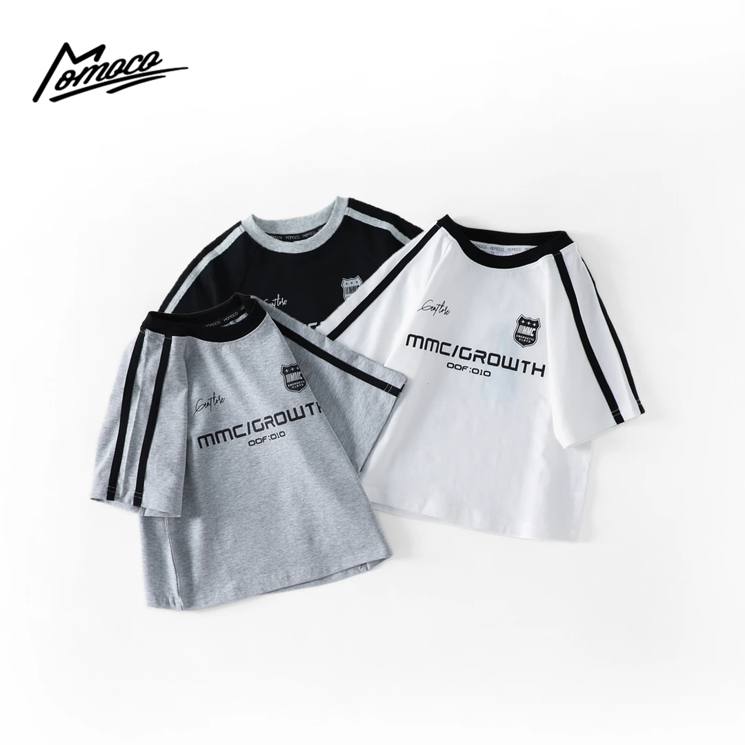 MOMOCO夏季男童韩版短袖休闲风T恤圆领宝宝上衣77230235065&66&68