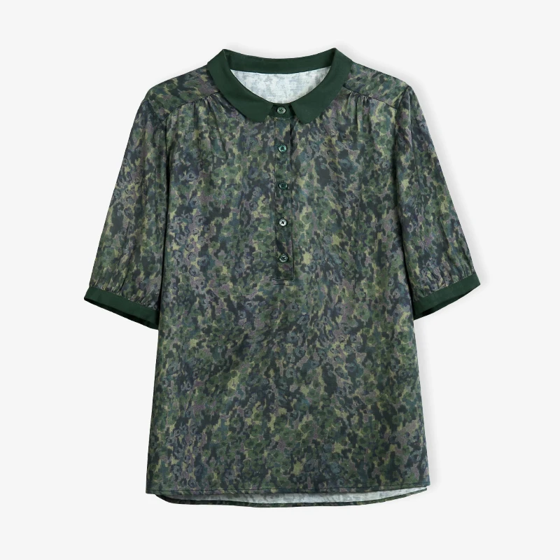 韩穆KA67982夏季碎花上衣2024新款中年妈妈遮肚减龄显瘦