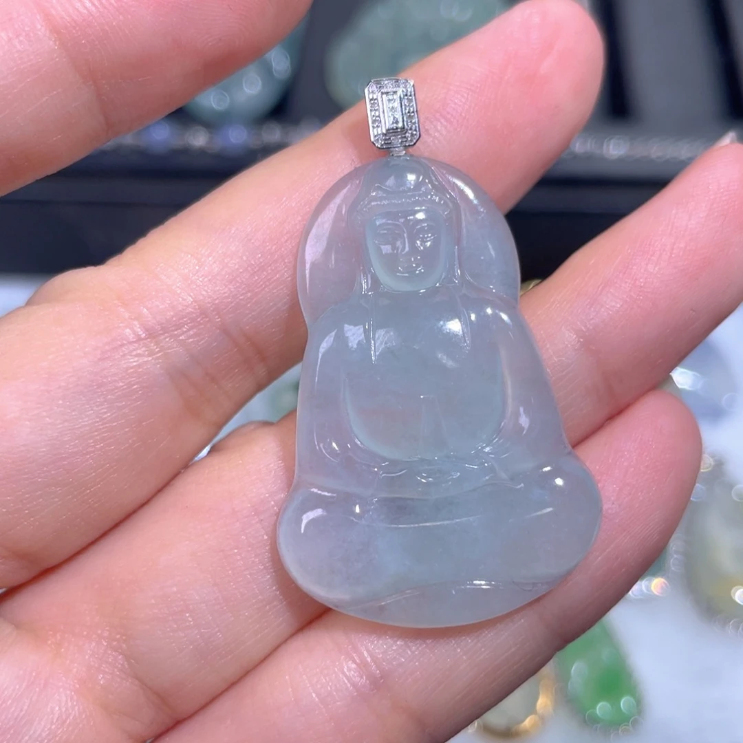 颈饰18K金镶嵌翡翠翡翠