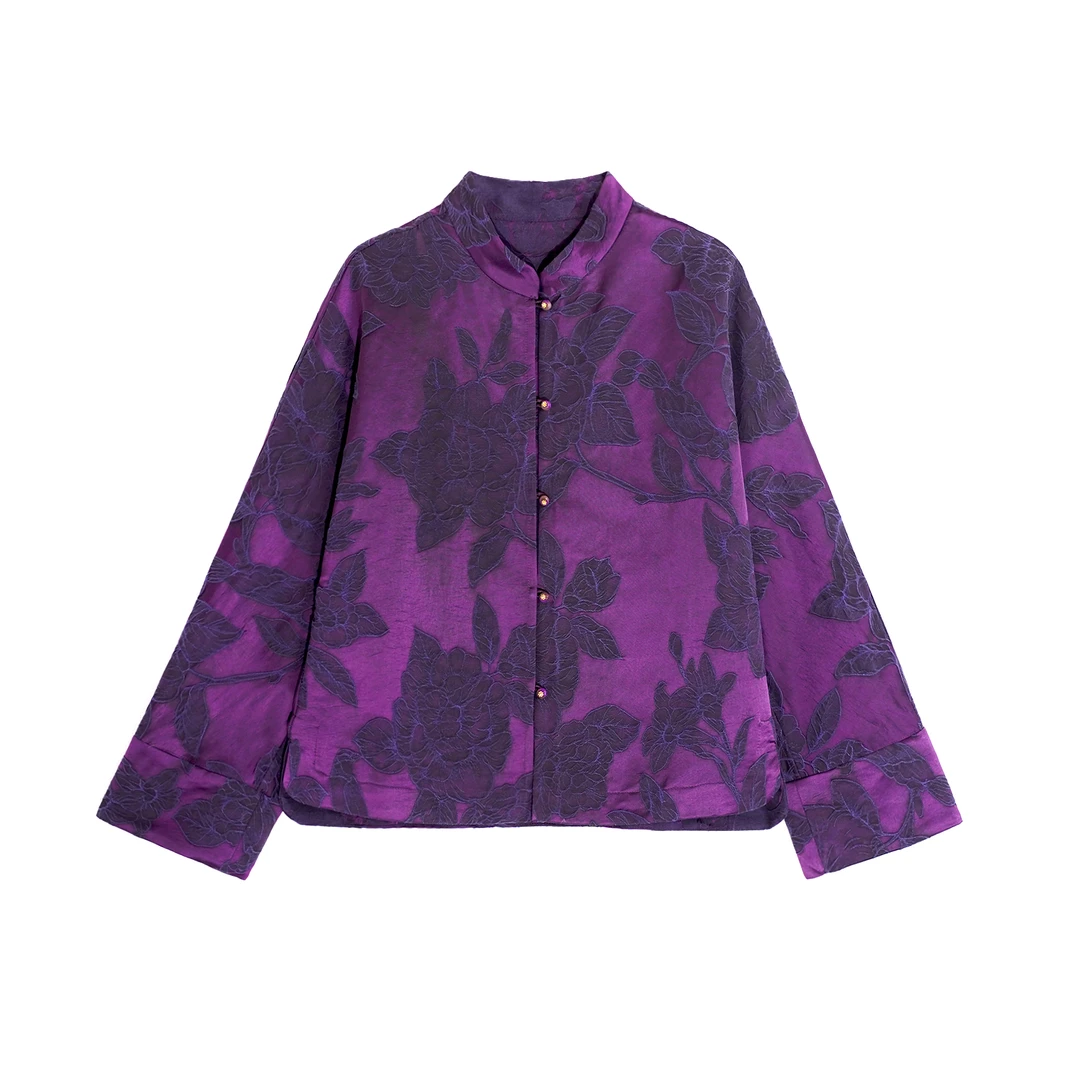 反季专场香云纱新款双面穿气质提花缎百搭香云纱外套RB121901