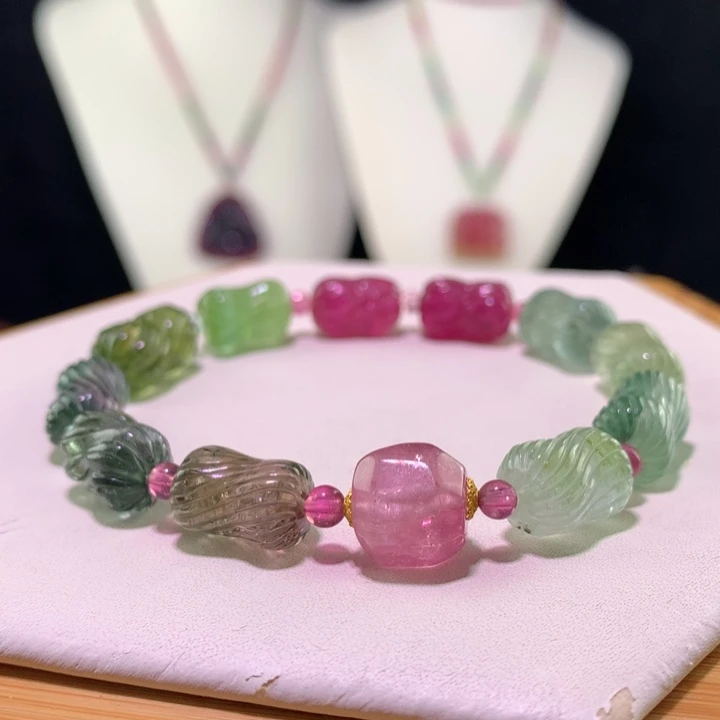 双色碧玺手链未镶嵌