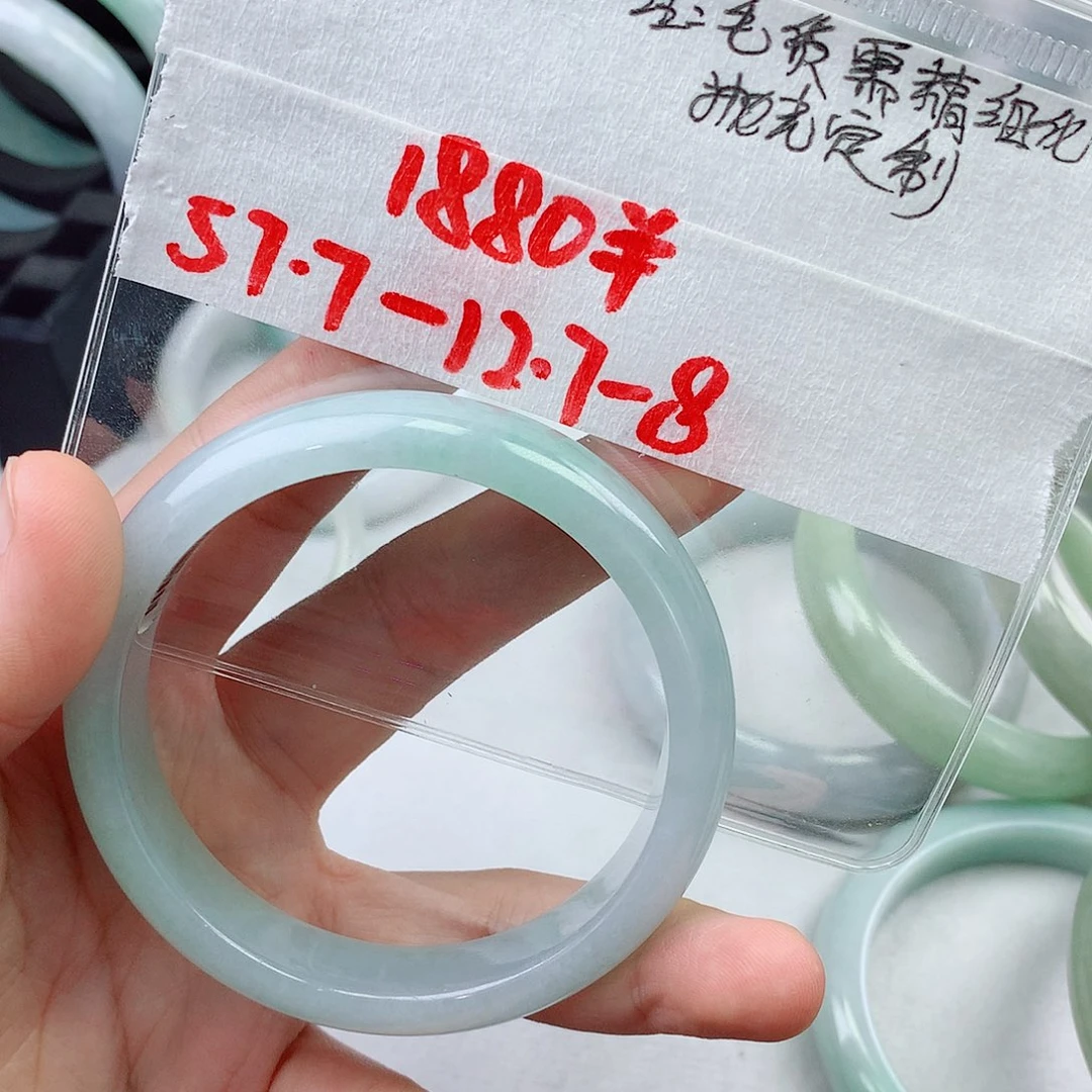 未镶嵌毛货手镯定制翡翠毛货需精细抛光拍一发一