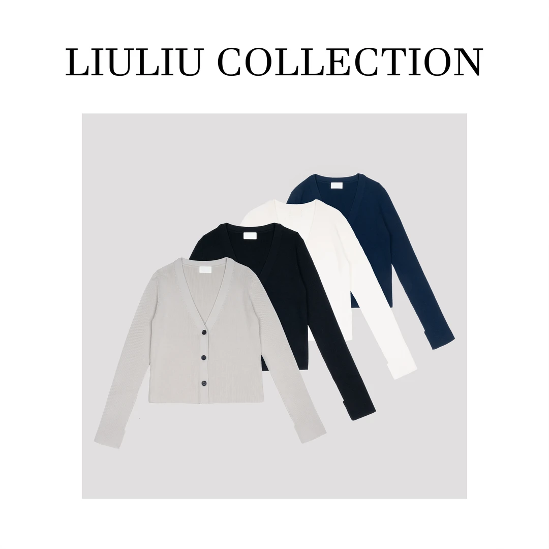 匠心精纯女V领美丽奴羊毛长袖开衫纯色三粒扣坑条针织衫修身Q3