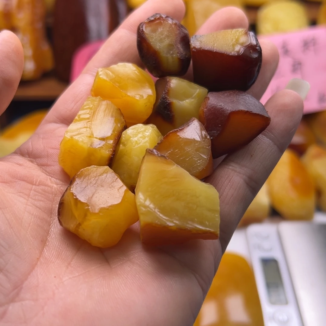 泷***鱼定制琥珀未镶嵌琥珀蜜蜡