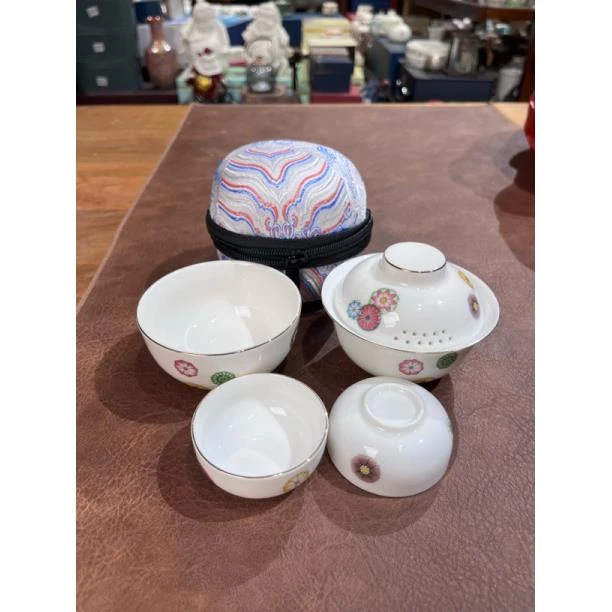 494盖碗型旅行茶具一壶三杯