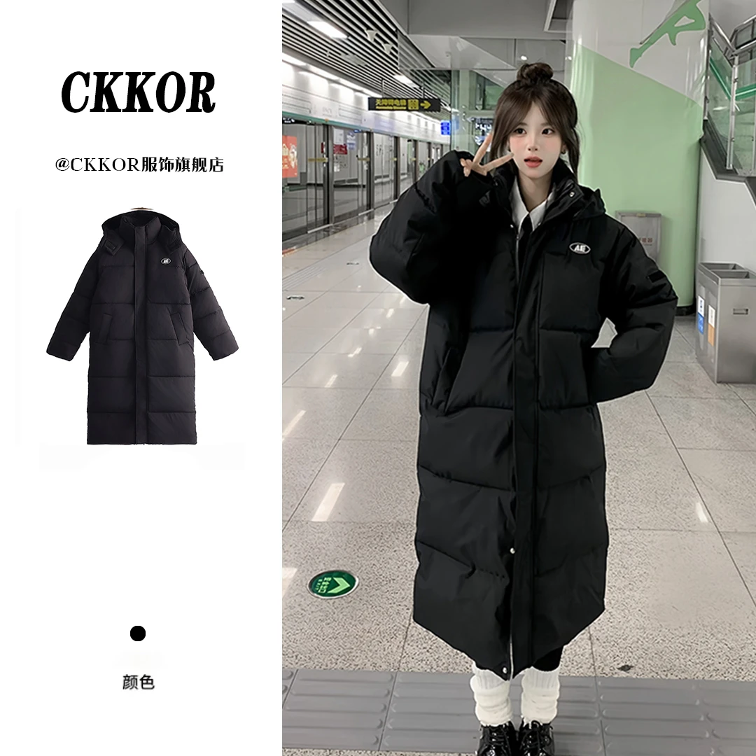 CKKOR冬季外套女款爆款加厚保暖棉服女休闲百搭宽松长款韩版棉衣