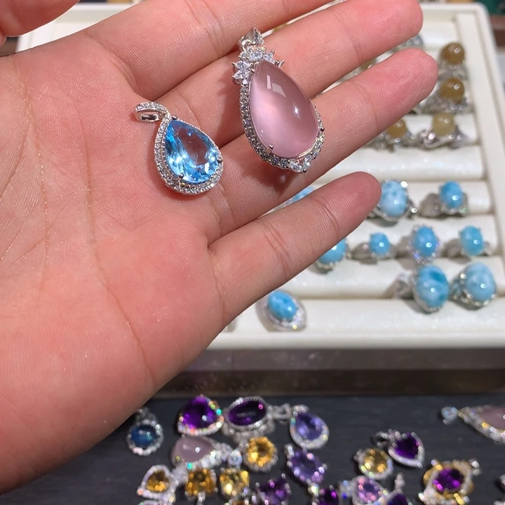 【闪购商品】水晶戒指银S925镶嵌Y**n戒指