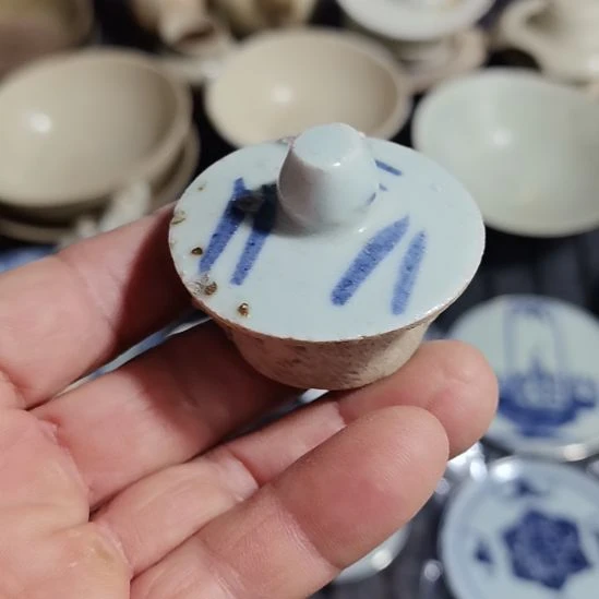 瓷片青花影青杯垫学习标本