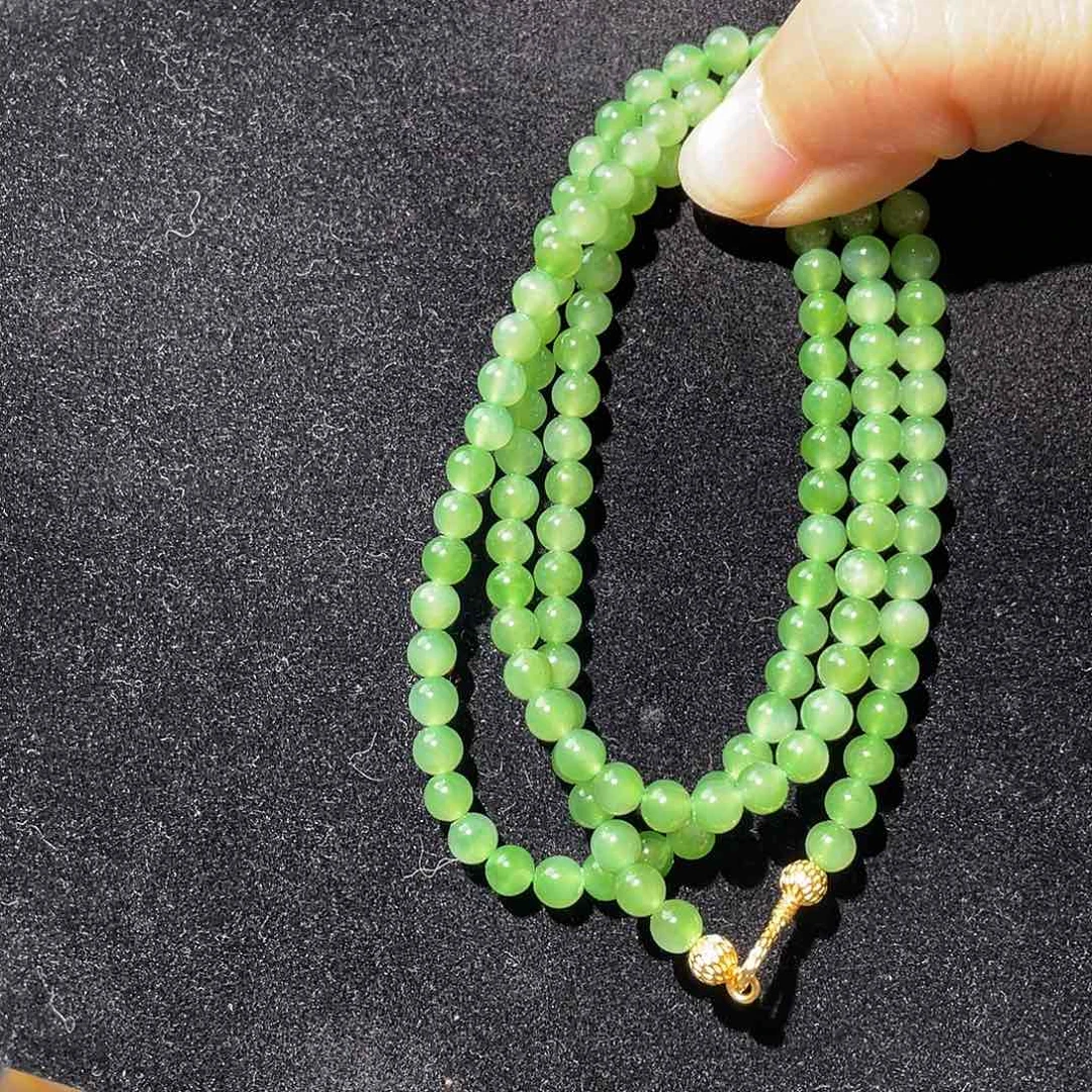 和田玉（碧玉）未镶嵌颈饰项链5m