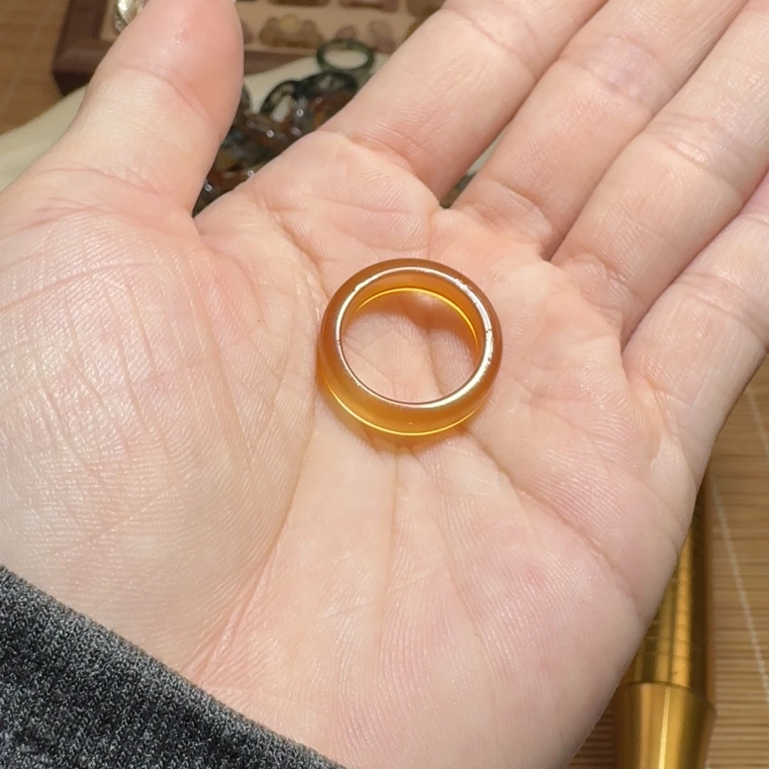 玛瑙/玉髓未镶嵌戒圈3号 港11+ 细直切