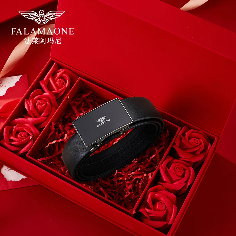 法莱阿玛尼皮带男高档奢侈品纯牛皮真皮男士裤腰带送男友生日礼物