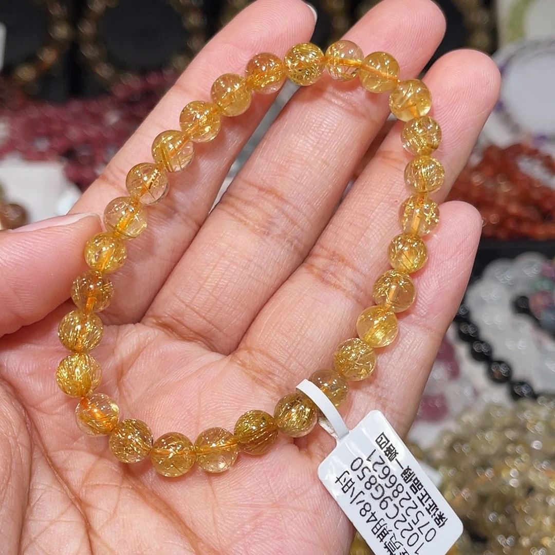 发晶未镶嵌手链高品烟花金发6.6