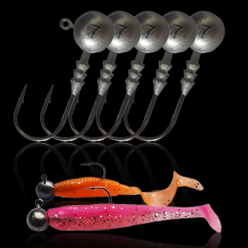 定制铅头钩路亚软虫专用JIG软饵钩鲈鱼翘嘴海鲈专攻T尾钓钩