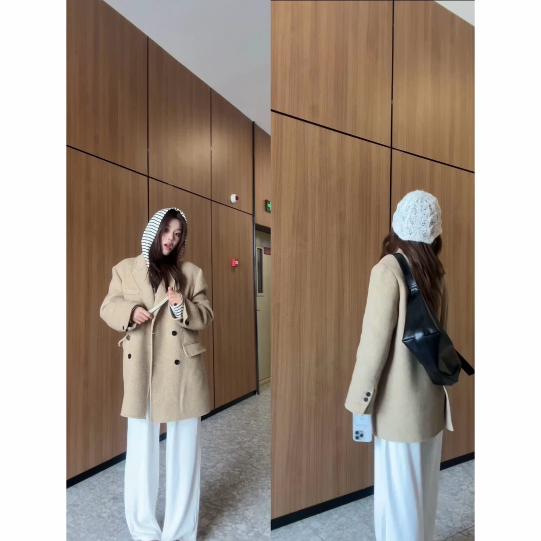 【实穿主义】秋冬穿搭琥珀流光系列休闲百搭女士气质设计师双面大衣