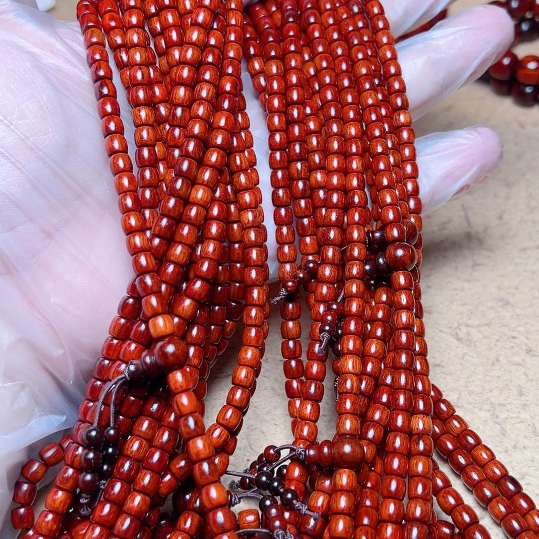 手串/手链小叶紫檀55直切帝王泥鳞底金星108颗毕业款