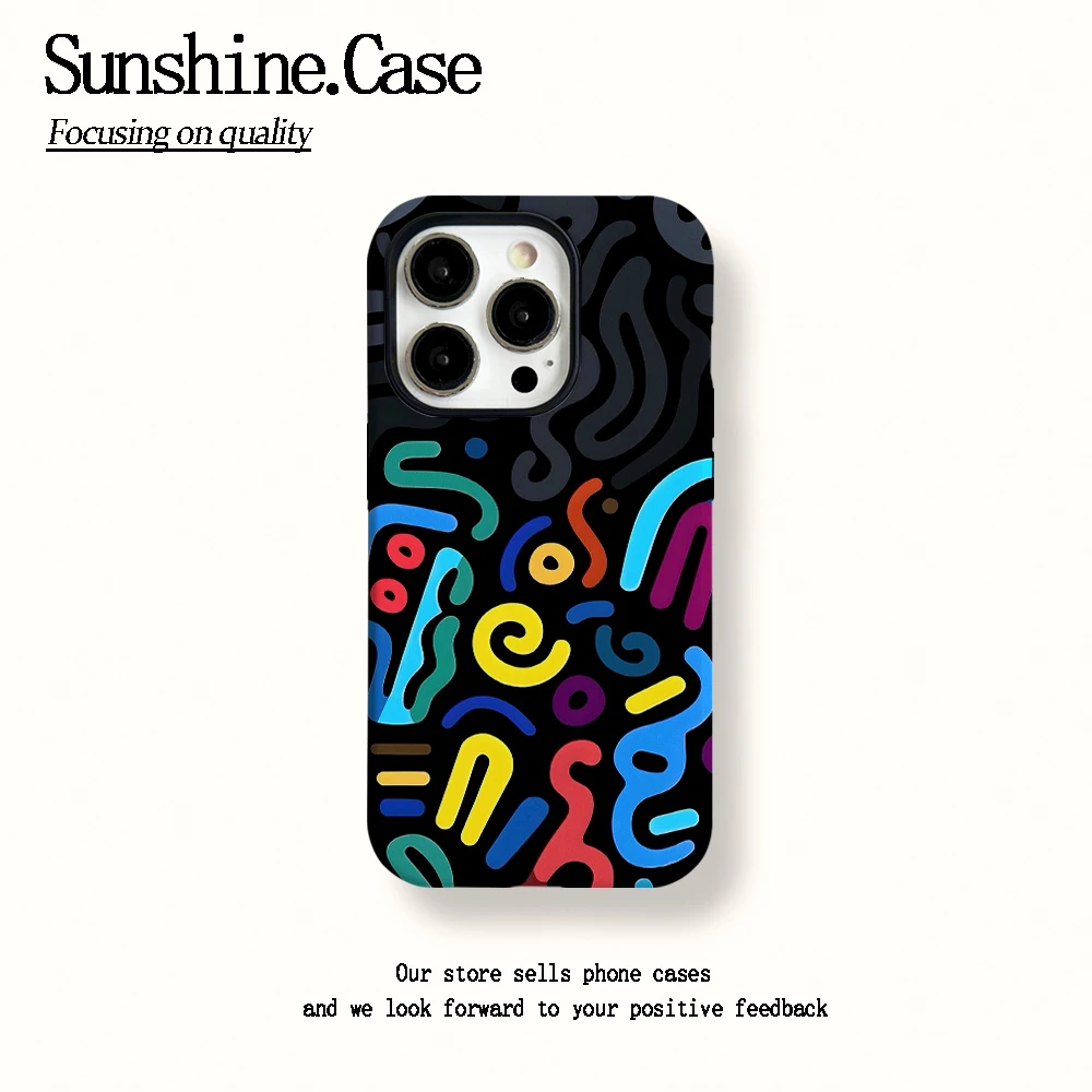 菲林二合一适用苹果华为vivo小米oppo手机壳粗线条16PRO