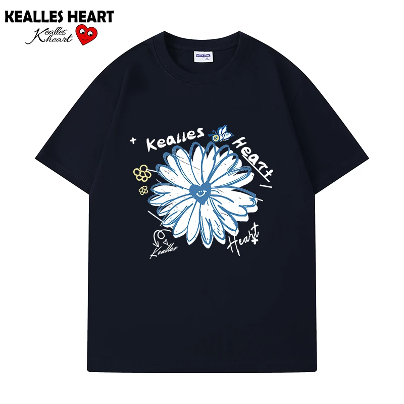 卡洛斯桃心 印花纯棉短袖T恤男女同款圆领260g时尚