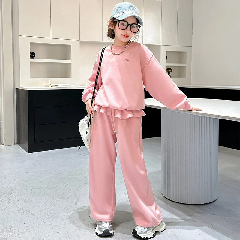 女童春装套装2025新款儿童洋气卫衣大童女孩春季休闲运动两件套潮