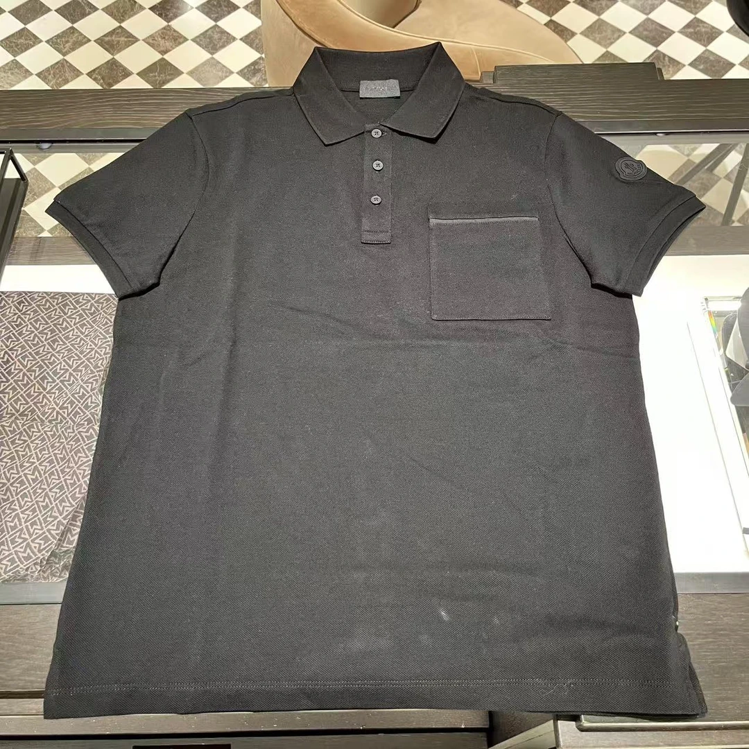 未使用 MONCLER 盟可睐蒙口/GG/男士黑色运动休闲短袖POLO衫