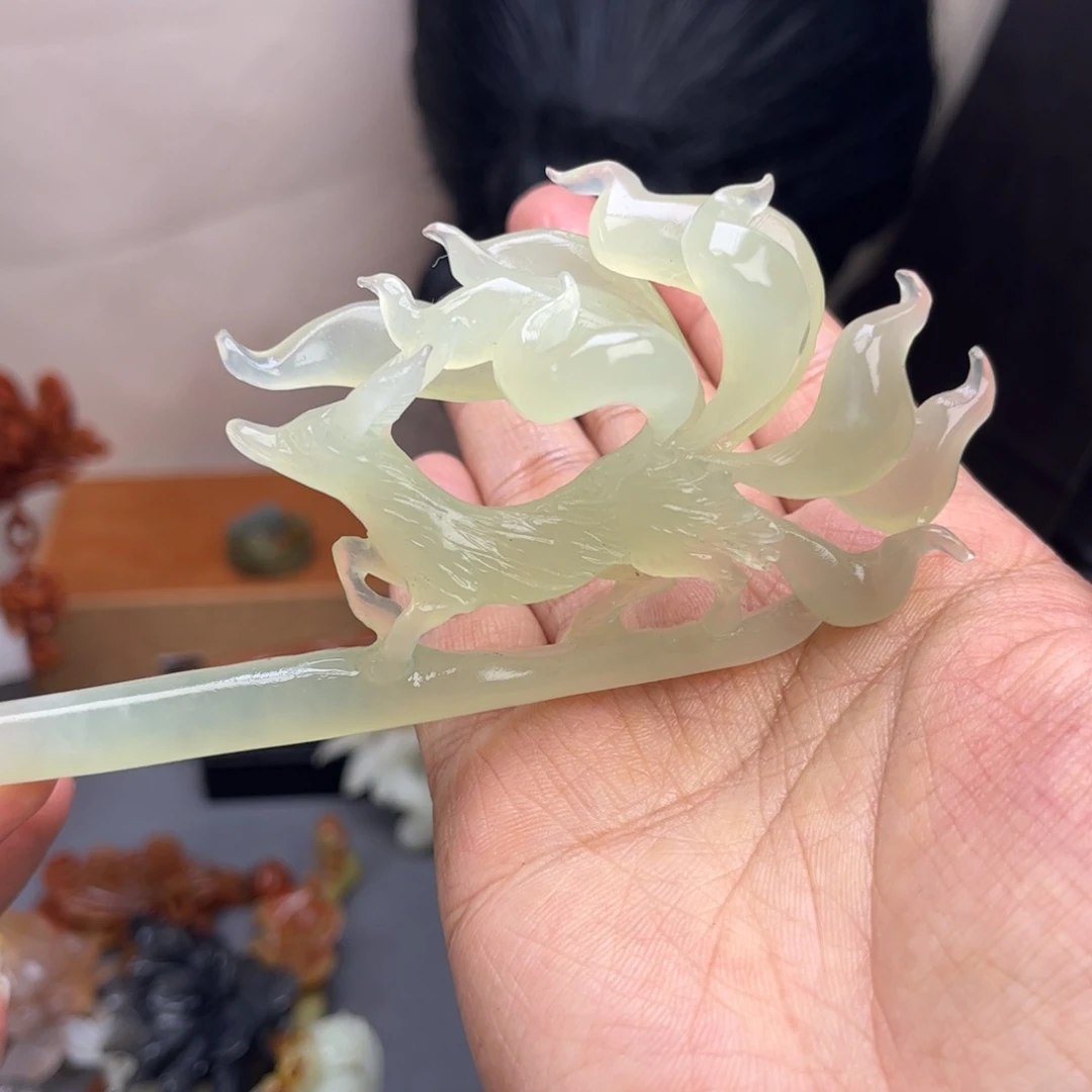 蛇纹石玉未镶嵌发饰