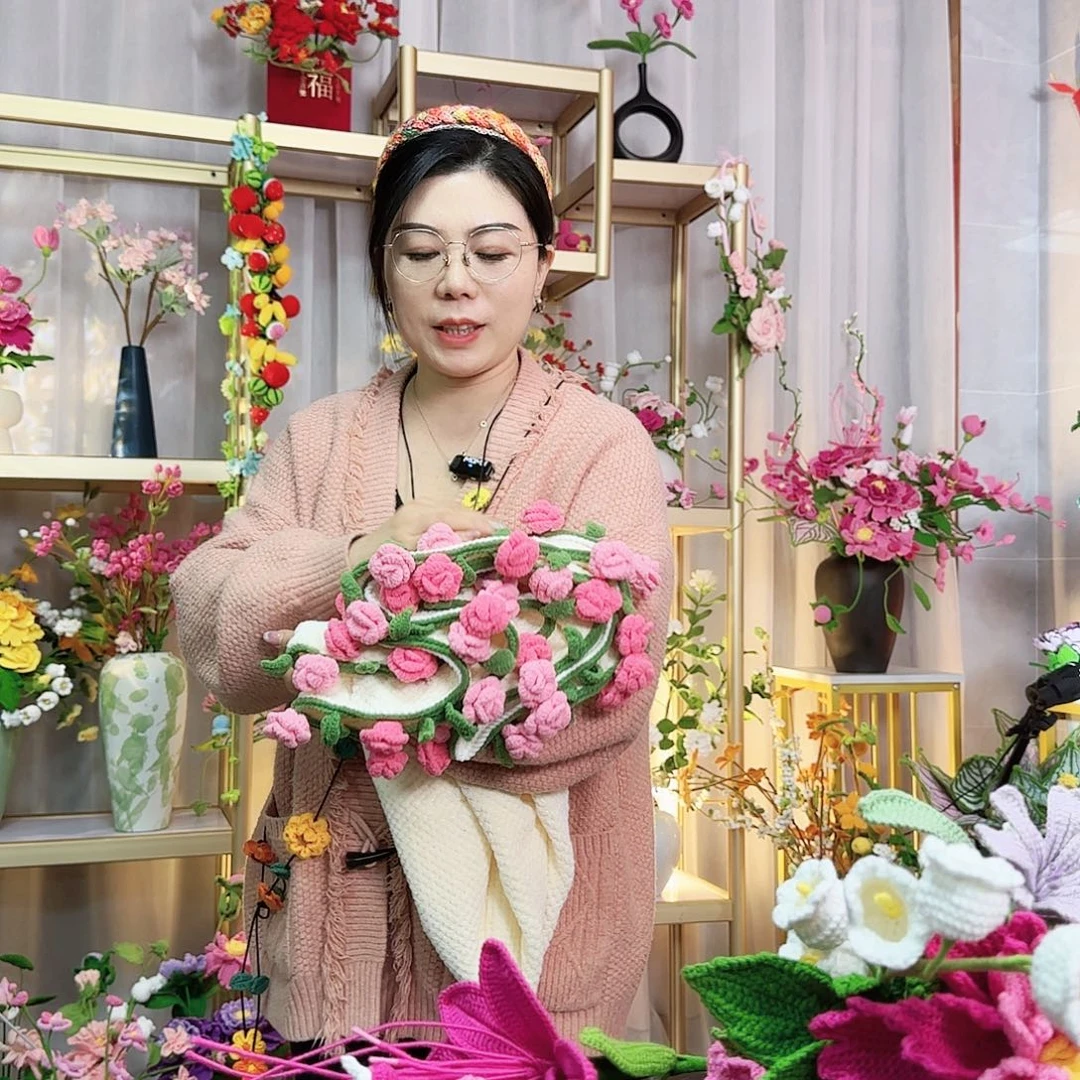 纯手工钩织手工钩织设计花毯