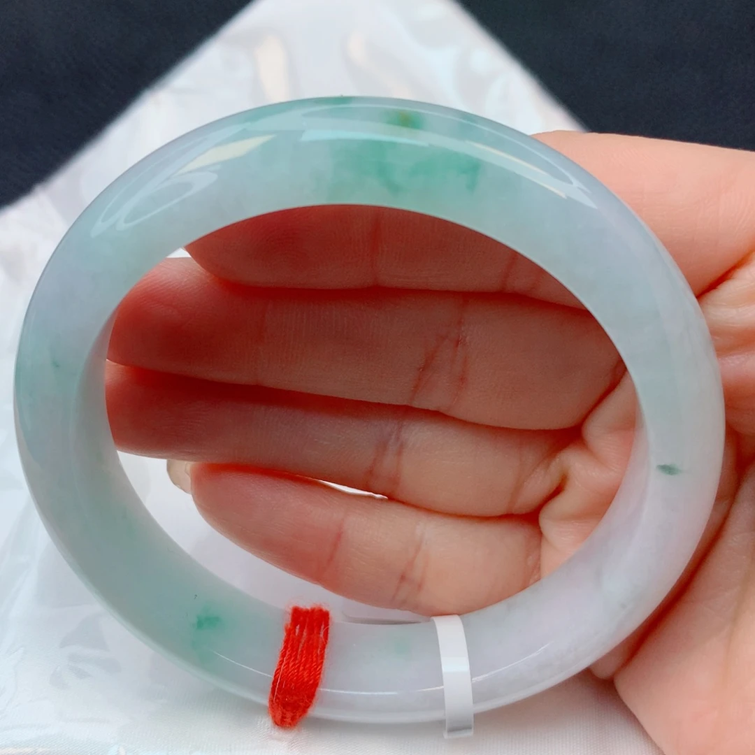 翡翠未镶嵌手镯57-58糯冰飘花