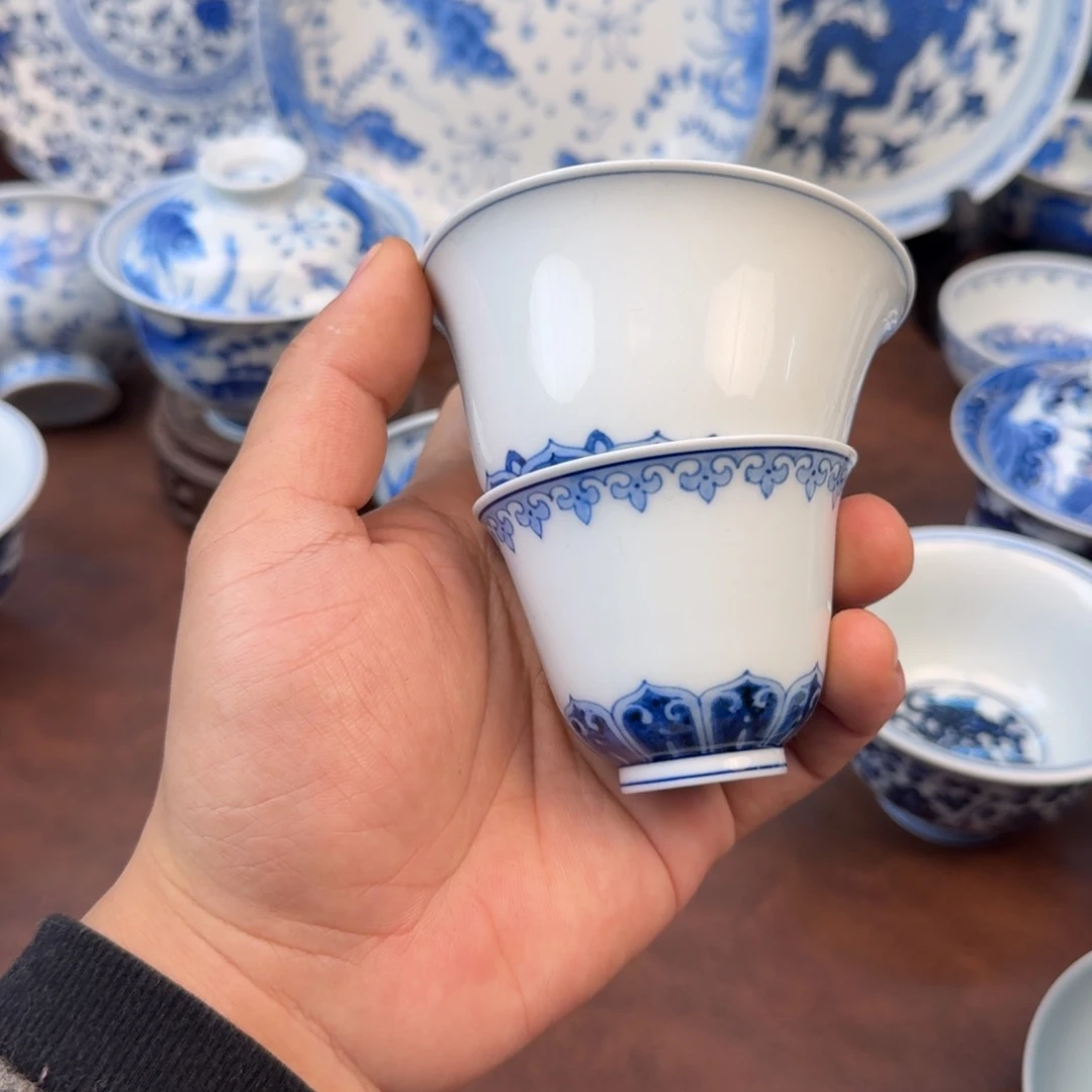陶摆件一碗一杯手绘