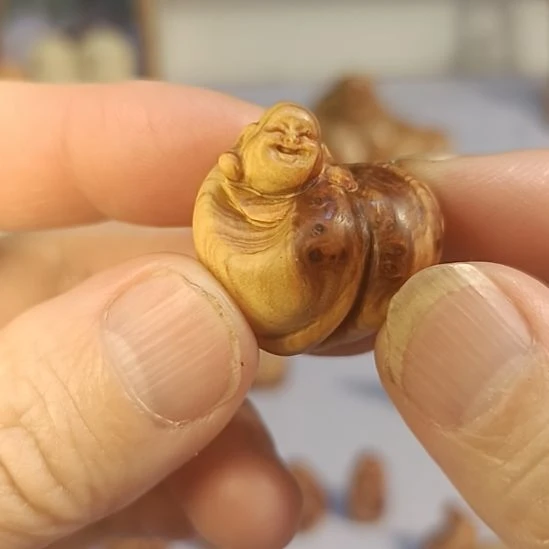 柏木（崖柏）太行崖柏笑佛手把件