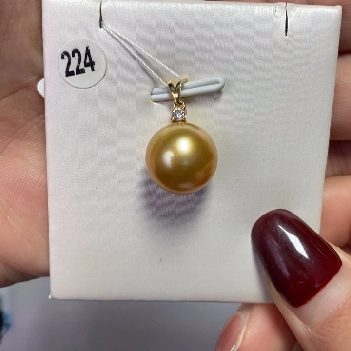 海水珍珠吊坠(不含链)18K金镶嵌