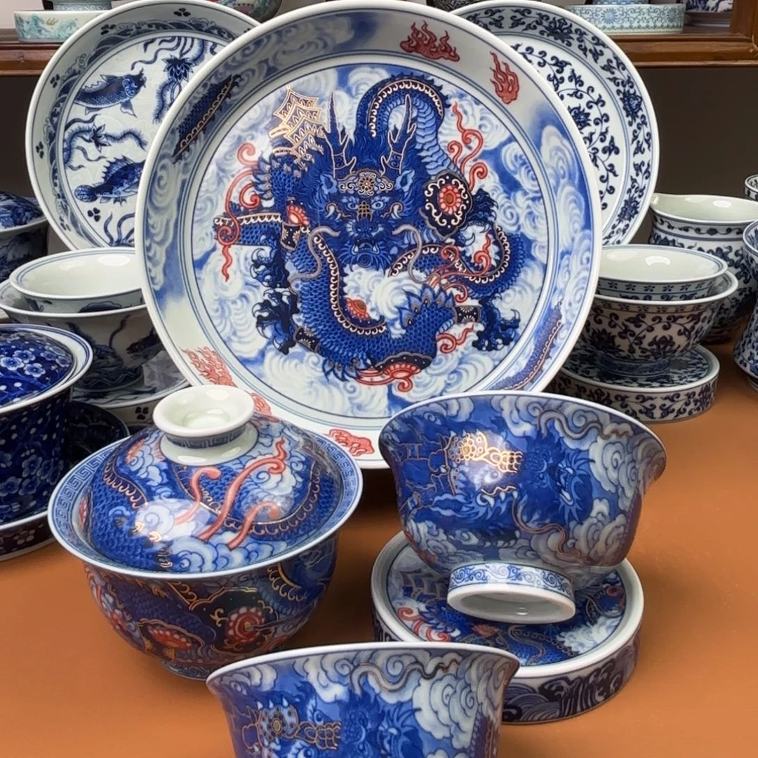 景德镇陶瓷五件套无礼盒