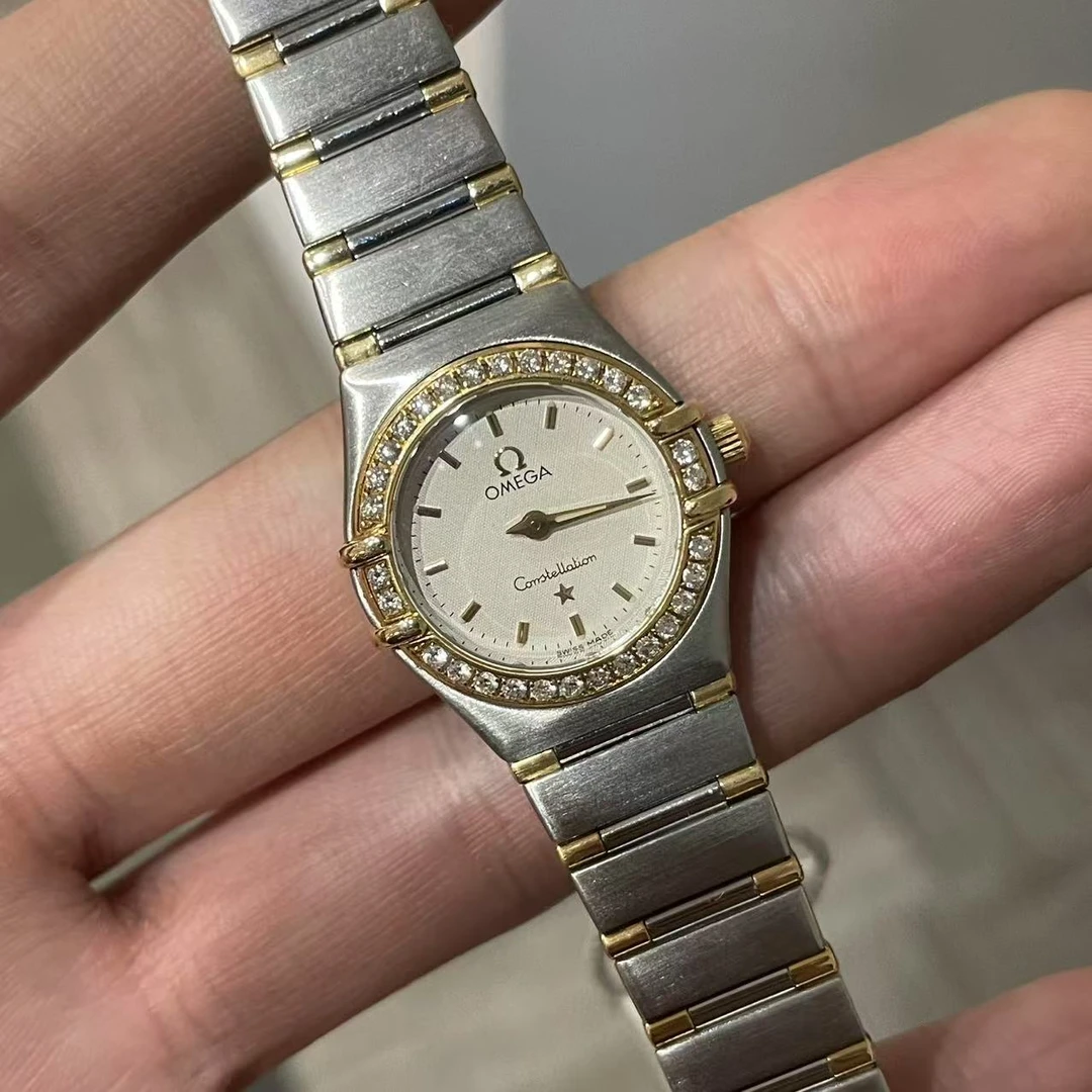 95新 Omega/欧米茄 星座系列/原镶钻/22.5mm/石英机芯/女表