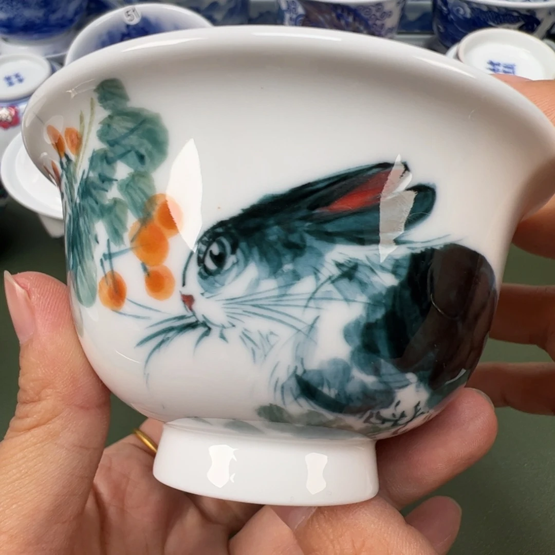 陶瓷景德镇纯手工纯手绘茶具木木47