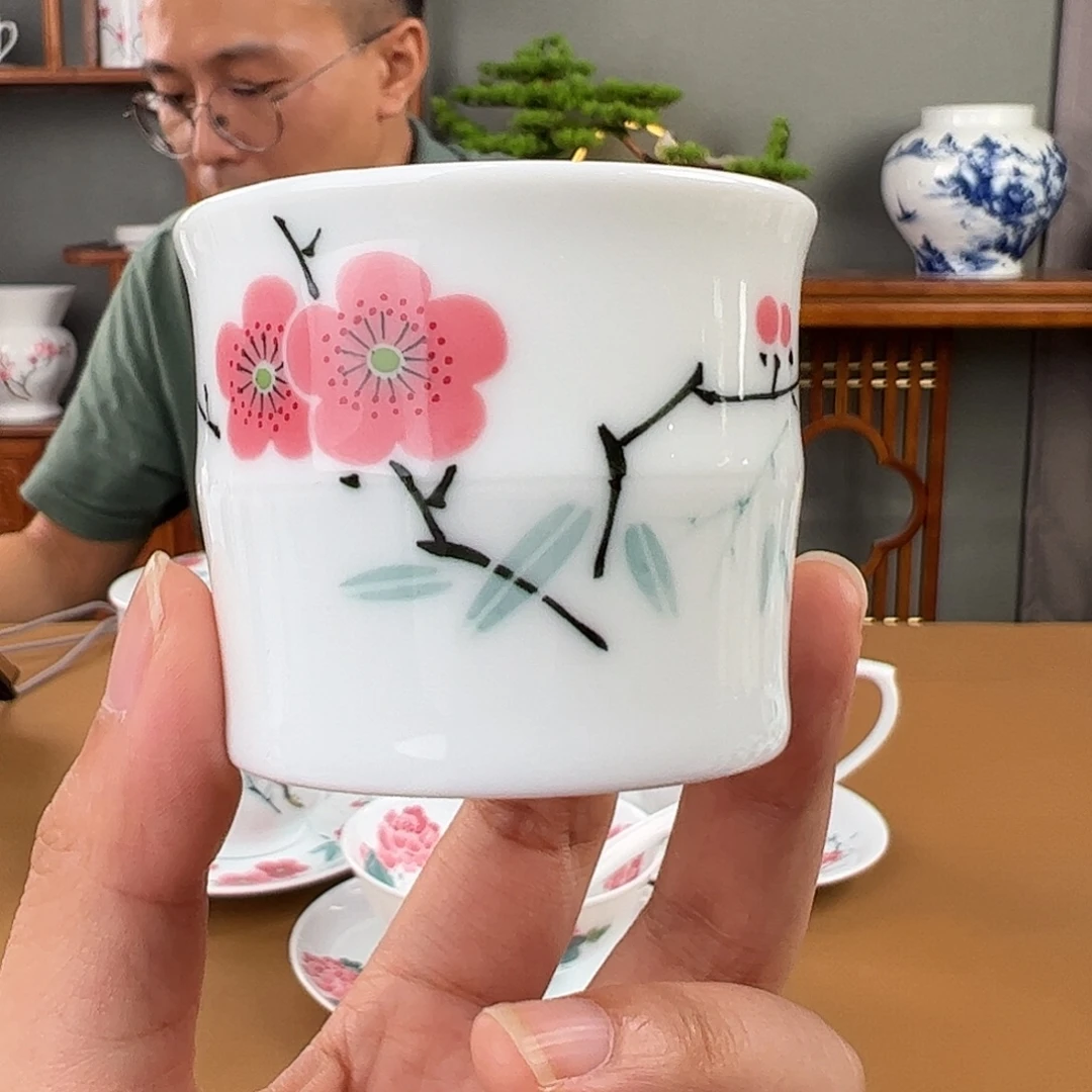 滑石子 红梅竹节杯