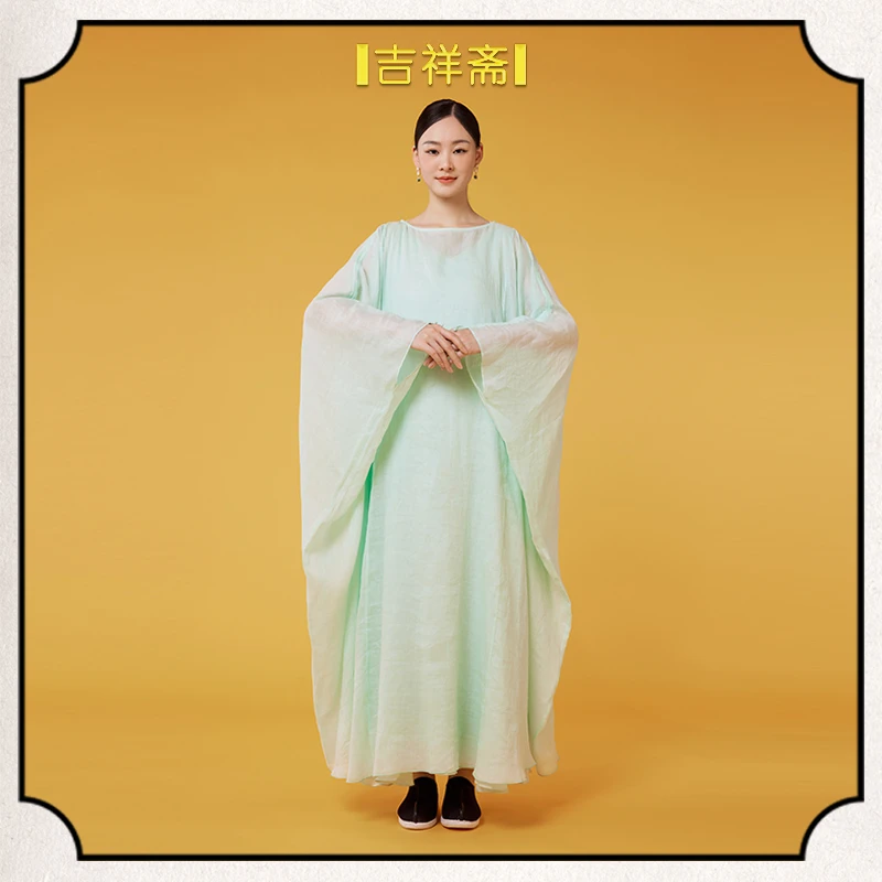 |吉祥斋|茉莉清姿宽松连衣裙苎麻透气轻盈国风宽松连衣裙