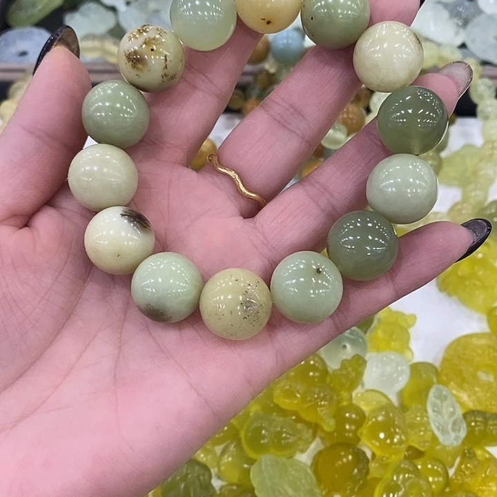 蛇纹石玉合金颈饰