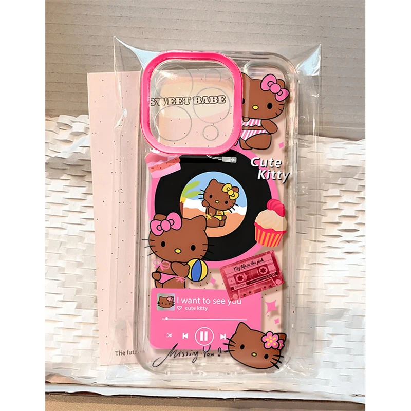 夏日唱片KT猫适用苹果16 15手机壳iPhone13promax防摔14 12男女11