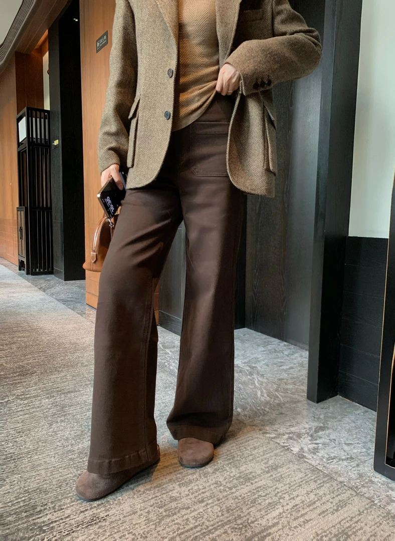 BIG WHITE REMADE“咖柔裤”精梳棉美拉德色系复古百搭牛仔裤D2L20