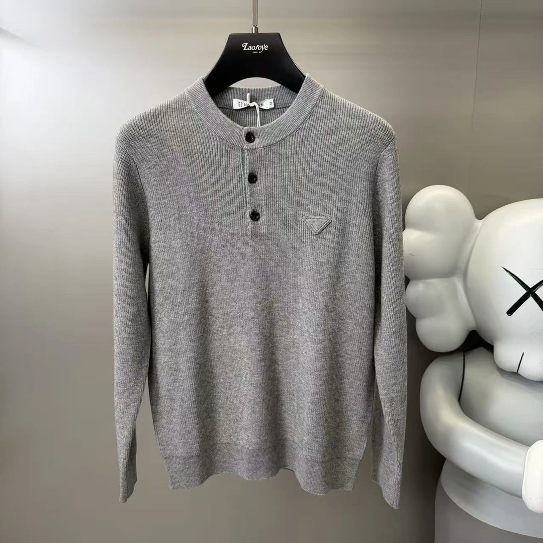 【VanJazny】新款高端男士简约百搭休闲时尚潮流针织衫D6568