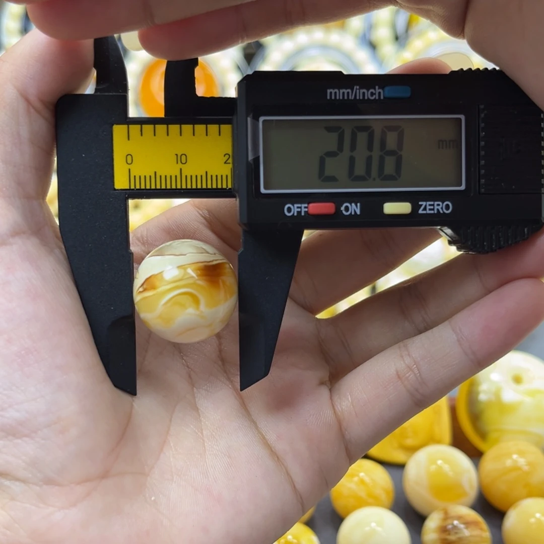琥珀未镶嵌手串单珠圆珠