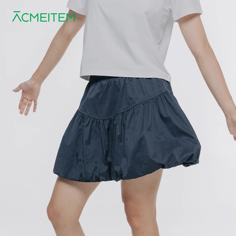 ACMEITEM爱棵米 亲子休闲刺绣花苞裙防走光宽松蓬蓬半身短裙女