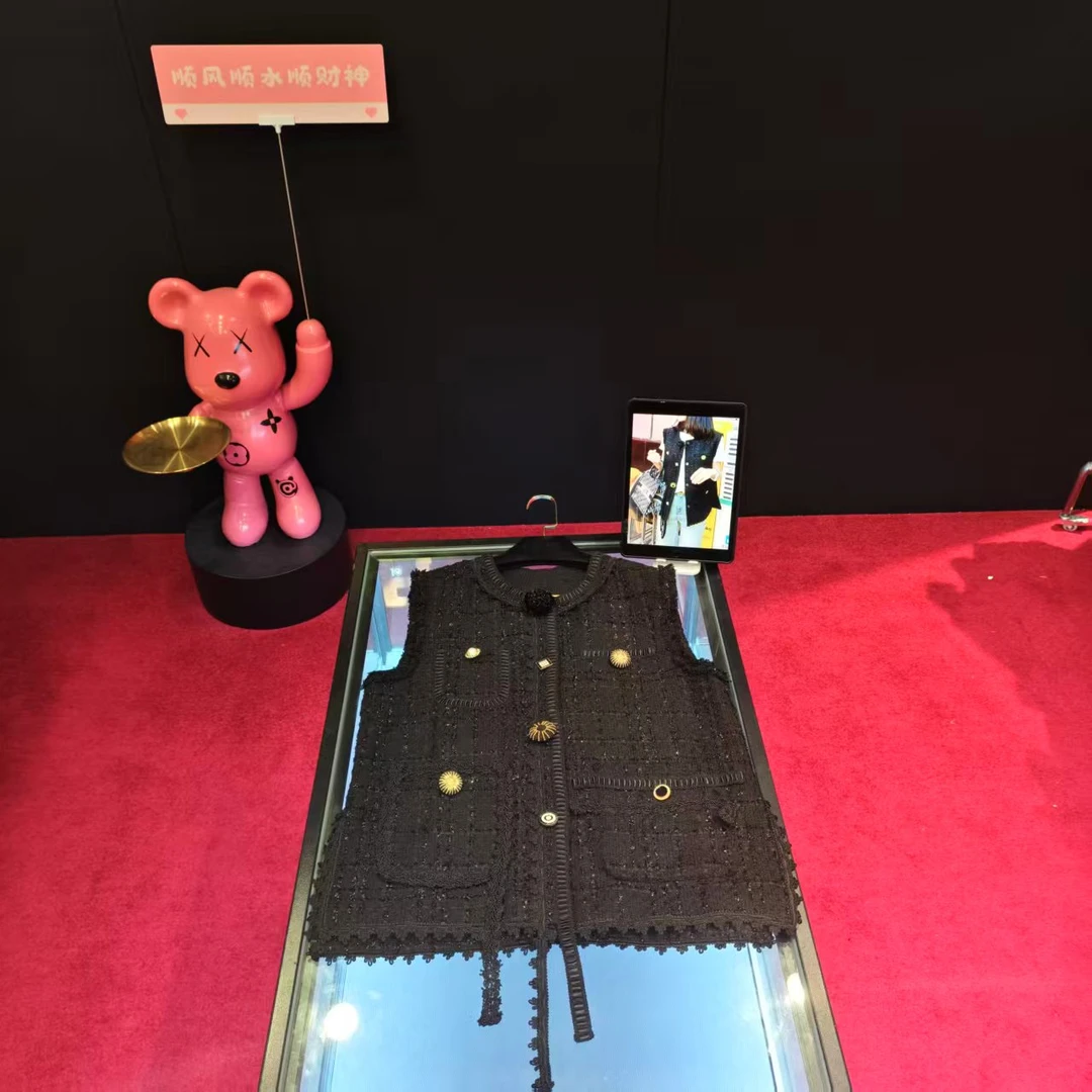 +176宽松型简约风针织衫女士小香风重工马甲复古流苏气质