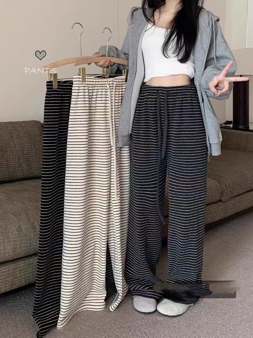 大码毛巾加厚不加绒条纹裤（没有裤绳）