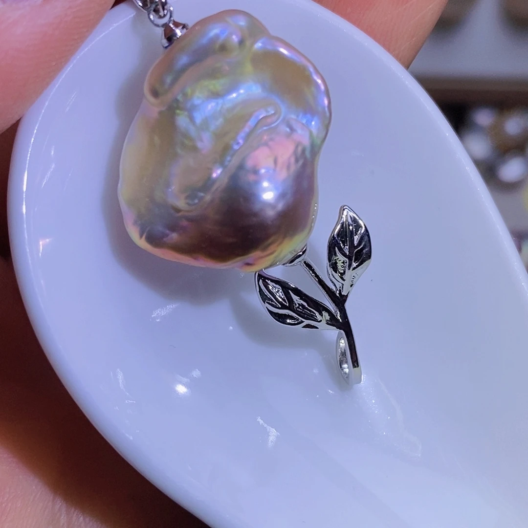 银S925镶嵌淡水珍珠淡水珍珠