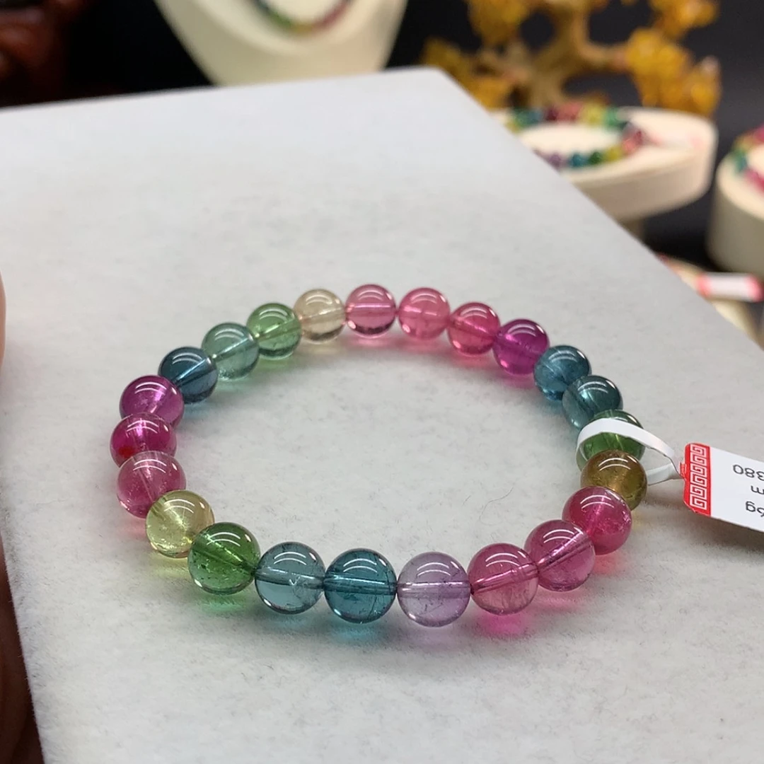 【闪购商品】未镶嵌手链碧玺荧光色标单圈8