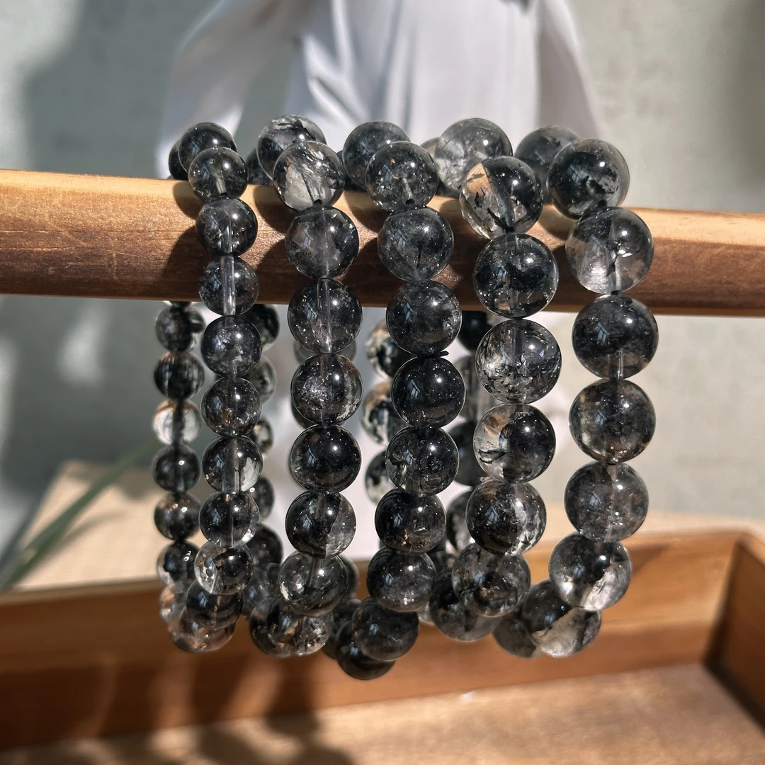 S63 天然【黑武士】闪灵手串 多样性发其一
