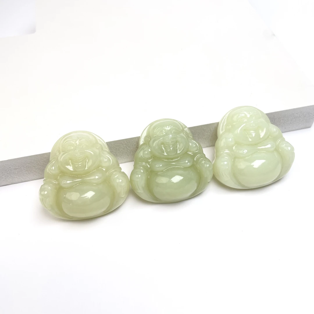 石惑珠宝~和田玉佛公30*30mm吊坠~多样性发一