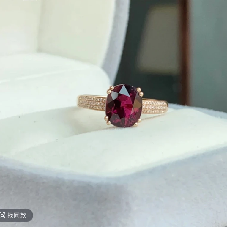 伊宝缇彩宝18k镶嵌钻石天然碧玺戒指时尚气质高雅2.83