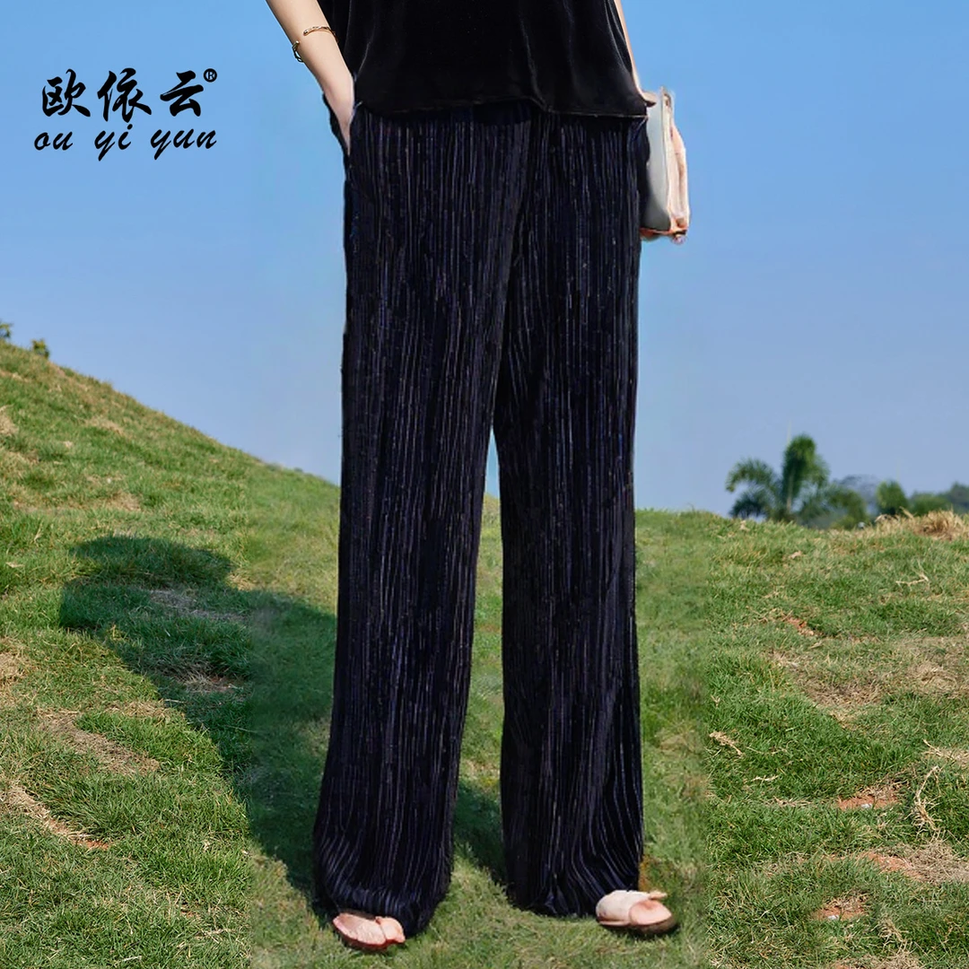50966-1欧依云宽松直筒裤舒适女裤阔腿裤
