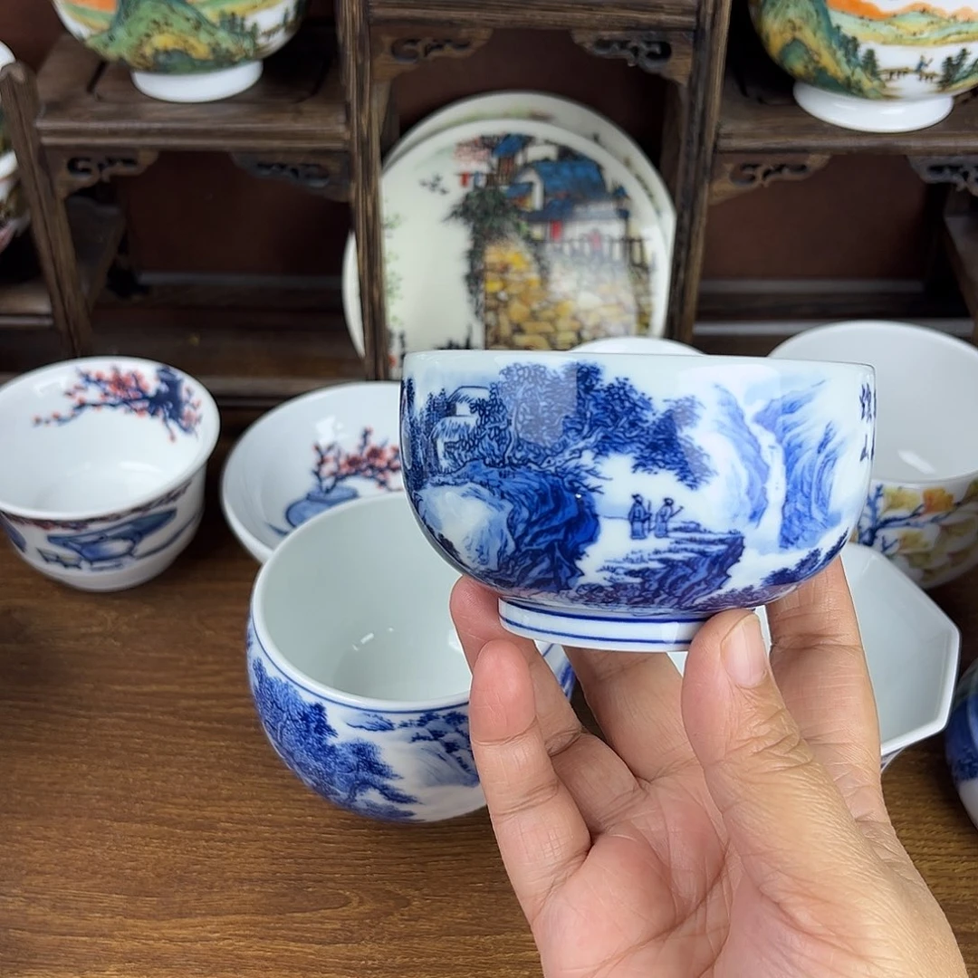 忠意堂釉下彩山水